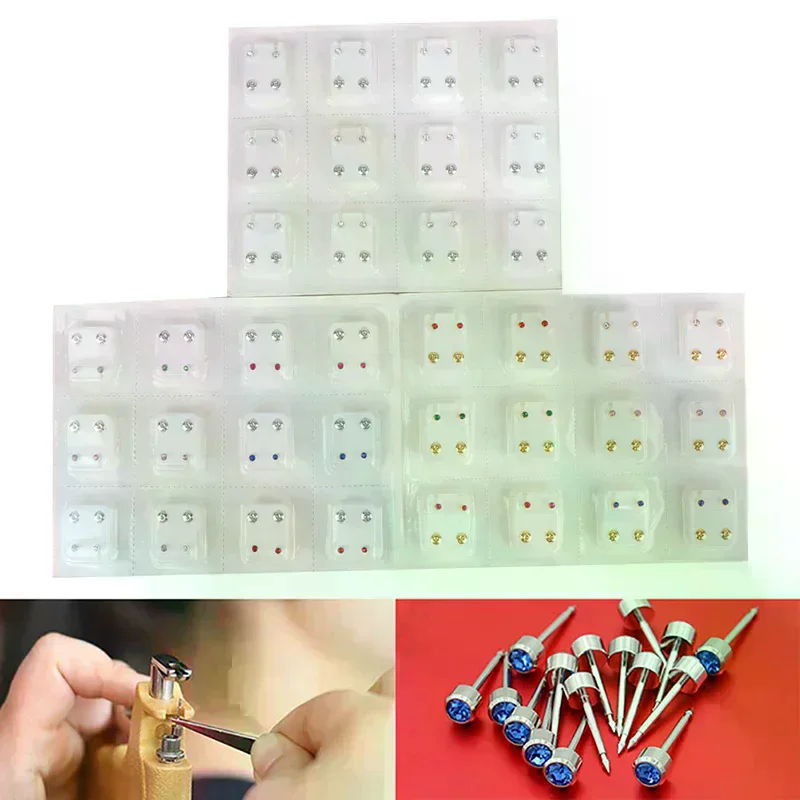 /YOV/Earrings Piercing Tool Ear Stud Surgical Steel Earrings Women 24Pcs