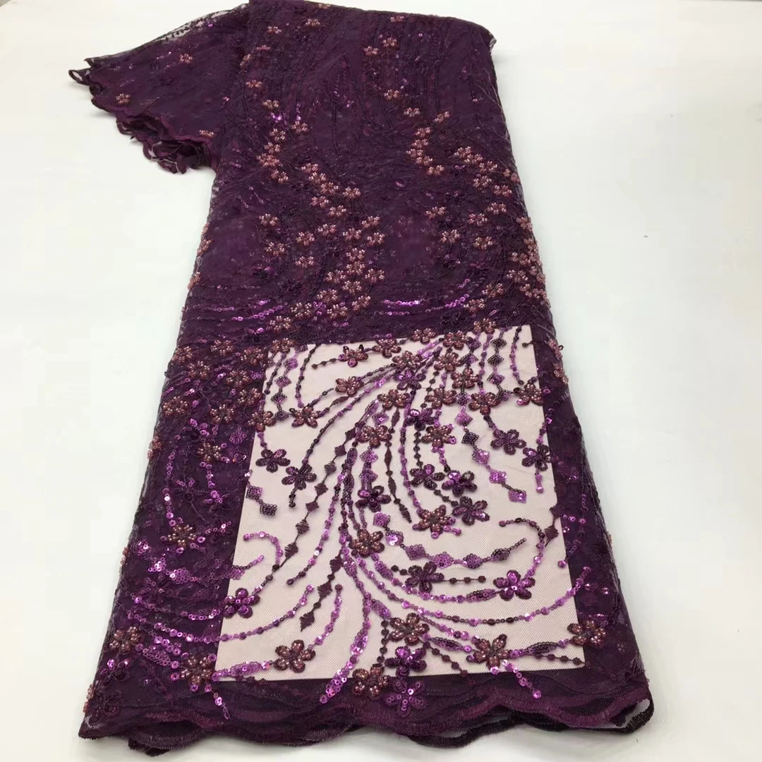 عالية الجودة الفاخرة الترتر نسيج دانتيل مطرز الفرنسية اليدوية تول مطرز أقمشة الدانتيل للنساء فساتين الزفاف