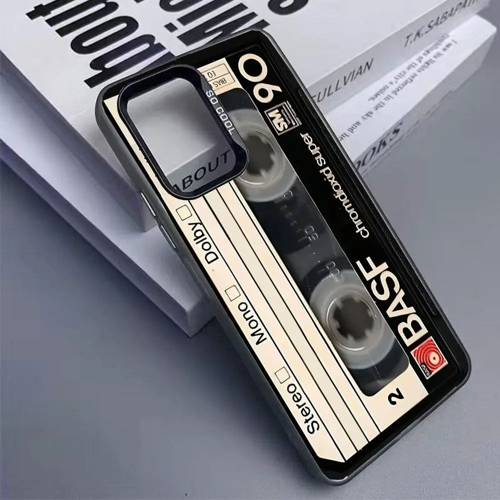 Retro cassette pattern phone case suitable for Samsung Galaxy S26 S25 S24 S23 S22 S20 FE/Ultra/Plus anti drop back cover