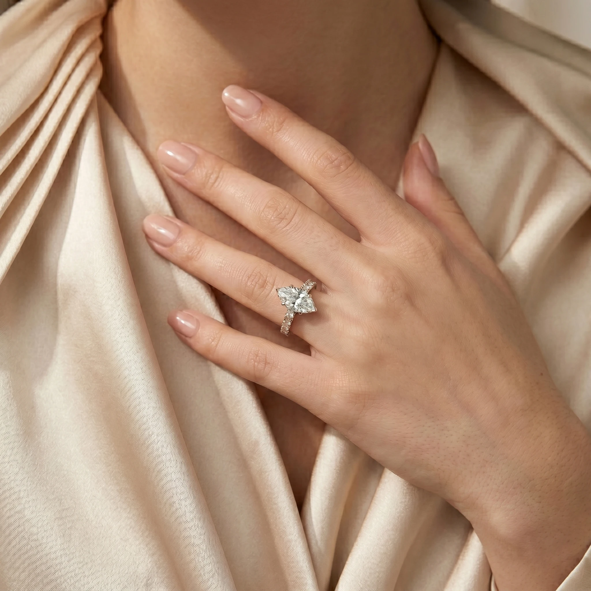 5 Karat Marquise Moissanit-Ring, 925 Sterling Silber, 6-Krappen-Fassung Ehering, Besteht Diamanttester, GRA-Qualität – Detail 18