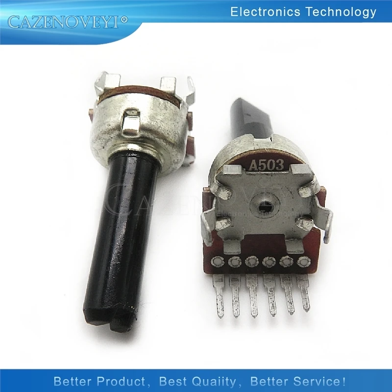 1pcs/lot RK1212G vertical double volume potentiometer B503 B50K / rachis white shell handle length 10mm 13mm In Stock