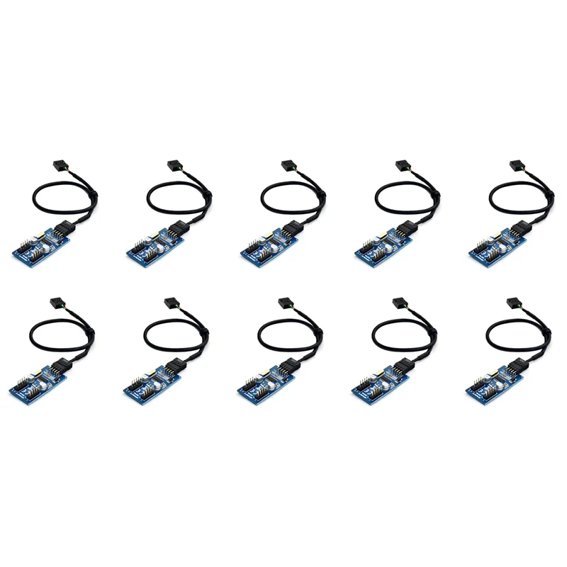 

9Pin USB Header Male 1 To 2/4 Female Extension Cable Card Desktop 9Pin USB HUB USB 2.0 9 Pin Connector Adapter 30Cm 10PC-Y18A