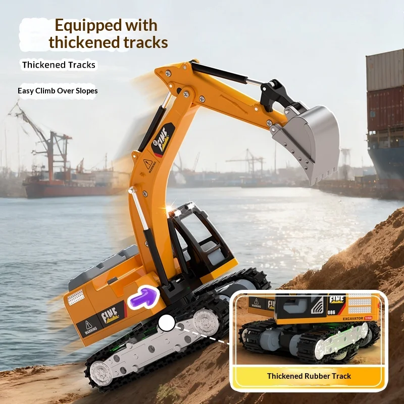 Pelle électrique télécommandée, Simulation de véhicule d'ingénierie en alliage, jouet pour enfants, voiture jouet télécommandée, cadeaux de noël