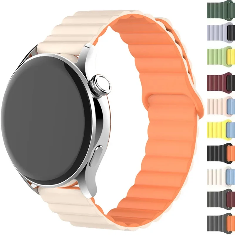 Ремешок магнитный для Samsung Galaxy Watch 6 5 4 40 мм 44 мм/4 6 Classic 46 43 47 мм/5 Pro 45 мм, силиконовый браслет для наручных часов 20 мм 22 мм