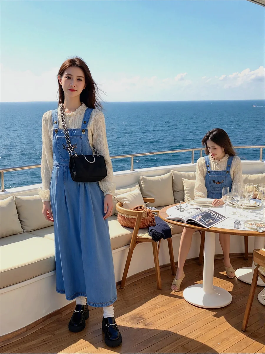 Vestido de mujer azul holgado corte Casual Oficina señora abertura lateral abertura alta dividida recorte agujeros huecos Sexy caliente