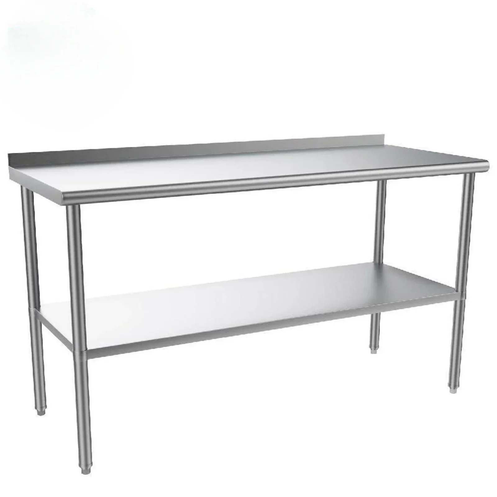 24''Casters Heavy Duty Stainless Steel Table for Prep & Work with Backsplash New Adjustable Undershelf Kitchen Utility Tables