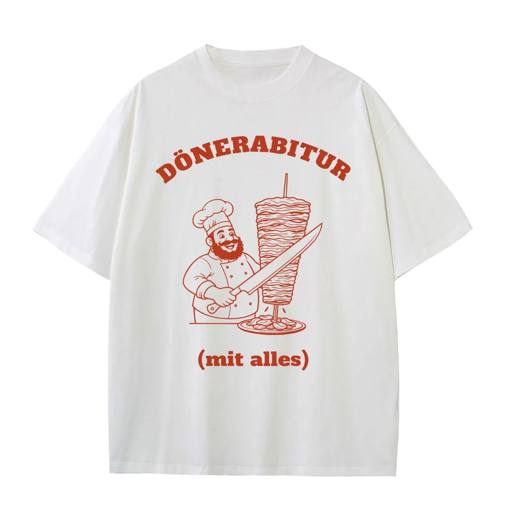 Doner Kebab Mit Alles Funny Meme Graphic T Shirt Men Women Casual Cotton Oversized T-shirt Gothic Vintage Short Sleeve T-shirts