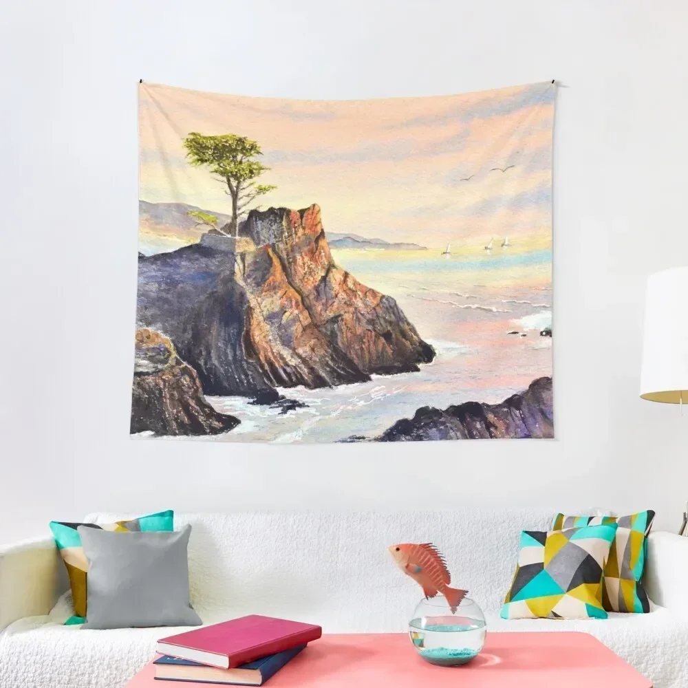 

Lone Cypress Tree Pebble Beach California Tapestry Room Decorations Aesthetic Cute Decor Bedroom Deco Tapestry