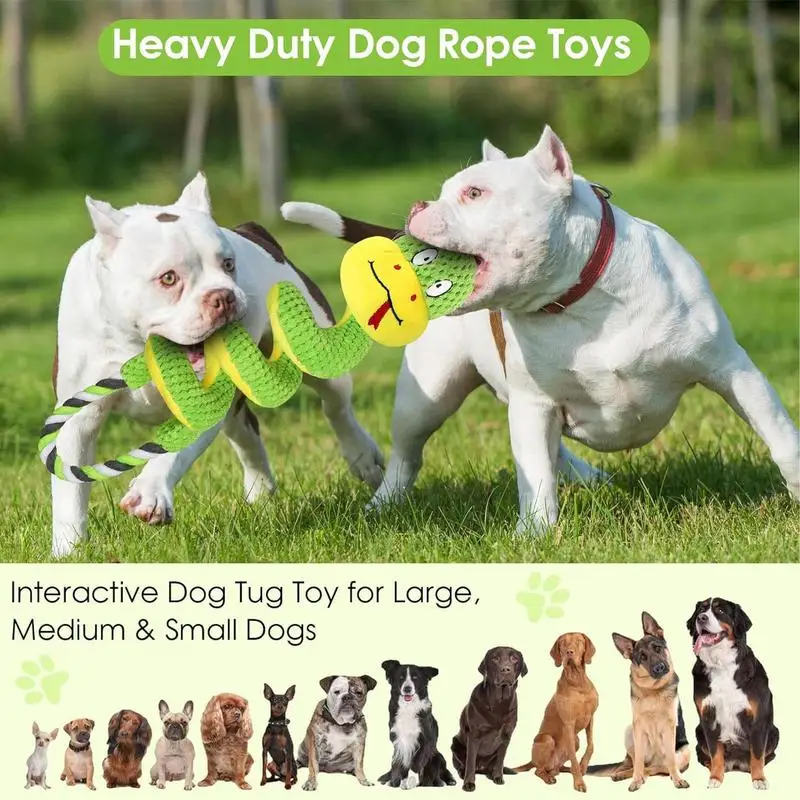 

Squeaky Dog Toys Interactive Puppy Toys Chew Resistant Plush Pet Squeaky Rope For Teething Hygiene Training Exercise