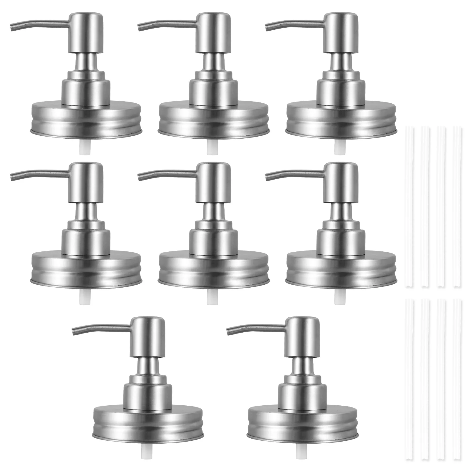 4/8 Uds Mason Jar dispensador de jabón tapas de bomba dispensador de bomba de jabón líquido de mano loción de acero inoxidable dispensadores de jabón tapa para Cocina