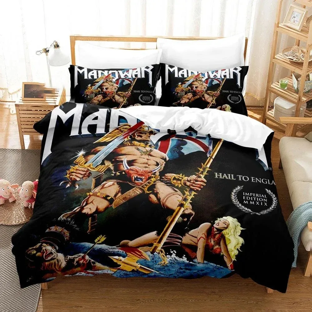 3PCS Single-sided Printed Quilt Cover Heavy Metal Band  Printed Bedding Sets Comfortable Bedspreads ComforterDuvet Birthday Gift