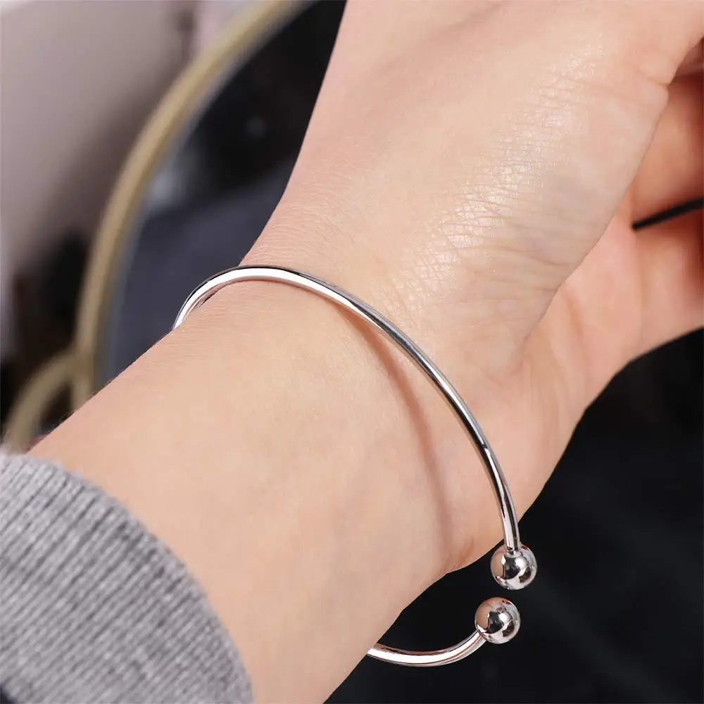 Hochwertige versilberte Geschenke, modischer Schmuck für Damen und Herren, verstellbare Armreifen. – Detail 2