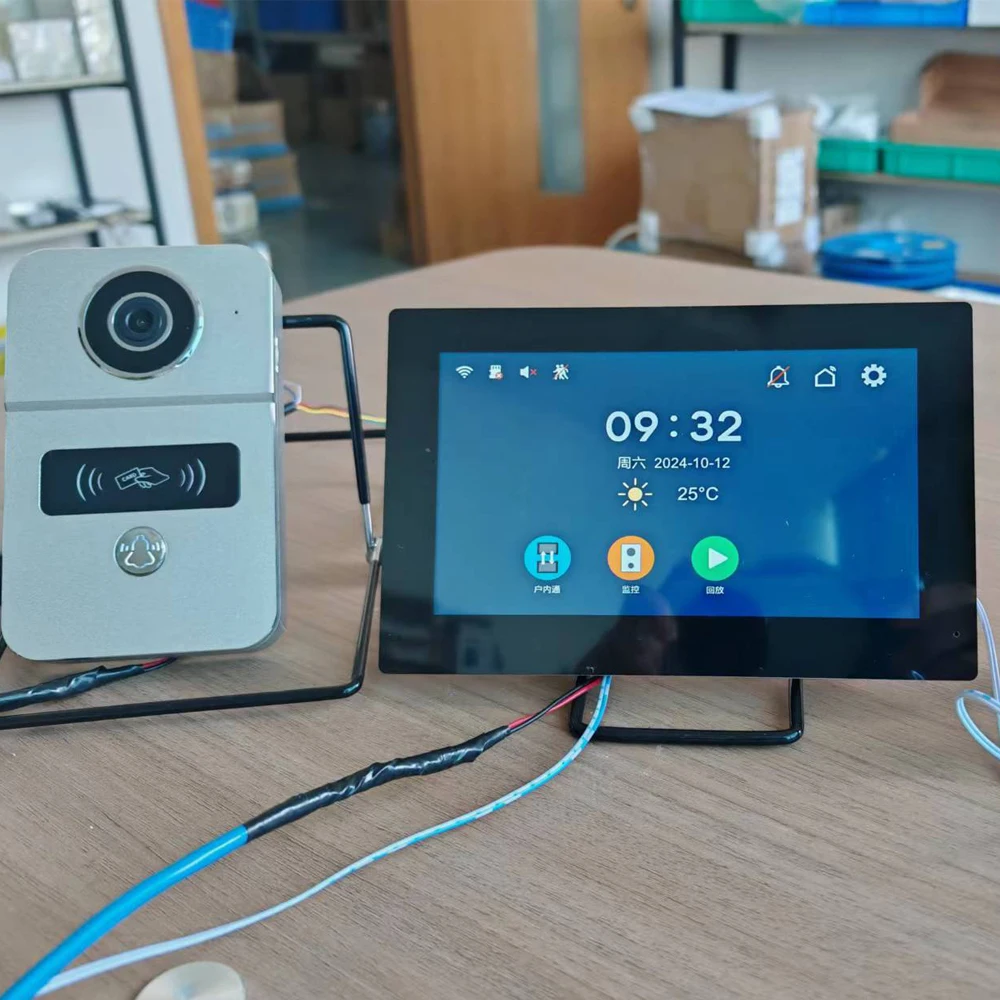 1セット2線式インターホン ドアベル 7/10インチIPSタッチパネル ワイヤレス2.4G WiFi Tuya Smart Lifeアプリ プッシュメッセージ 2MPビデオドアホン