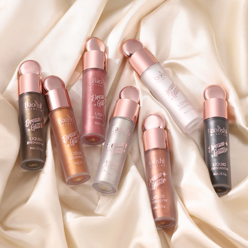 BAOLISHI fard à paupières liquide brillant cristal fin brillant perle brillant comprimé éclaircissant Monochrome fard à paupières liquide