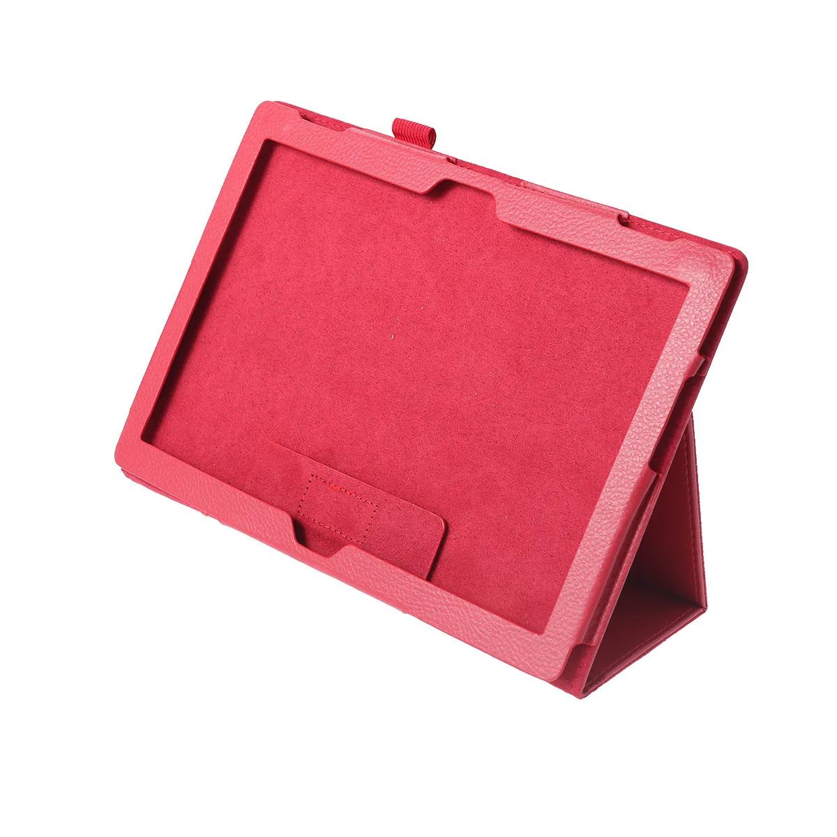 

Case For Tab Pu Cover For 4 10 Plus -X704F/N Litchi Texture Stand Protective Pu Shell Red