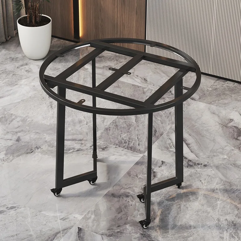 Removable wrought iron coffee table rack, dining table, leg bracket, round hot pot table leg, simple rock slab edge, table