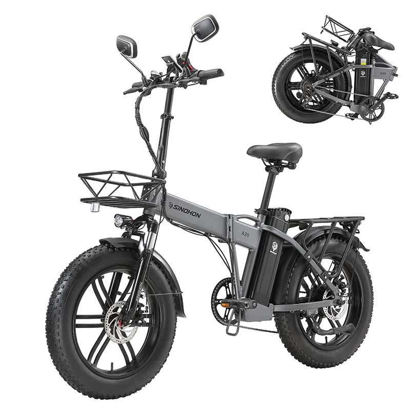 

SINOHON A20 Adult Electric Bike 1000W Motor 48V 18Ah Battery 20*4.0 fat Tire EBike Mechanical Disc Brakes Electric Bicycle
