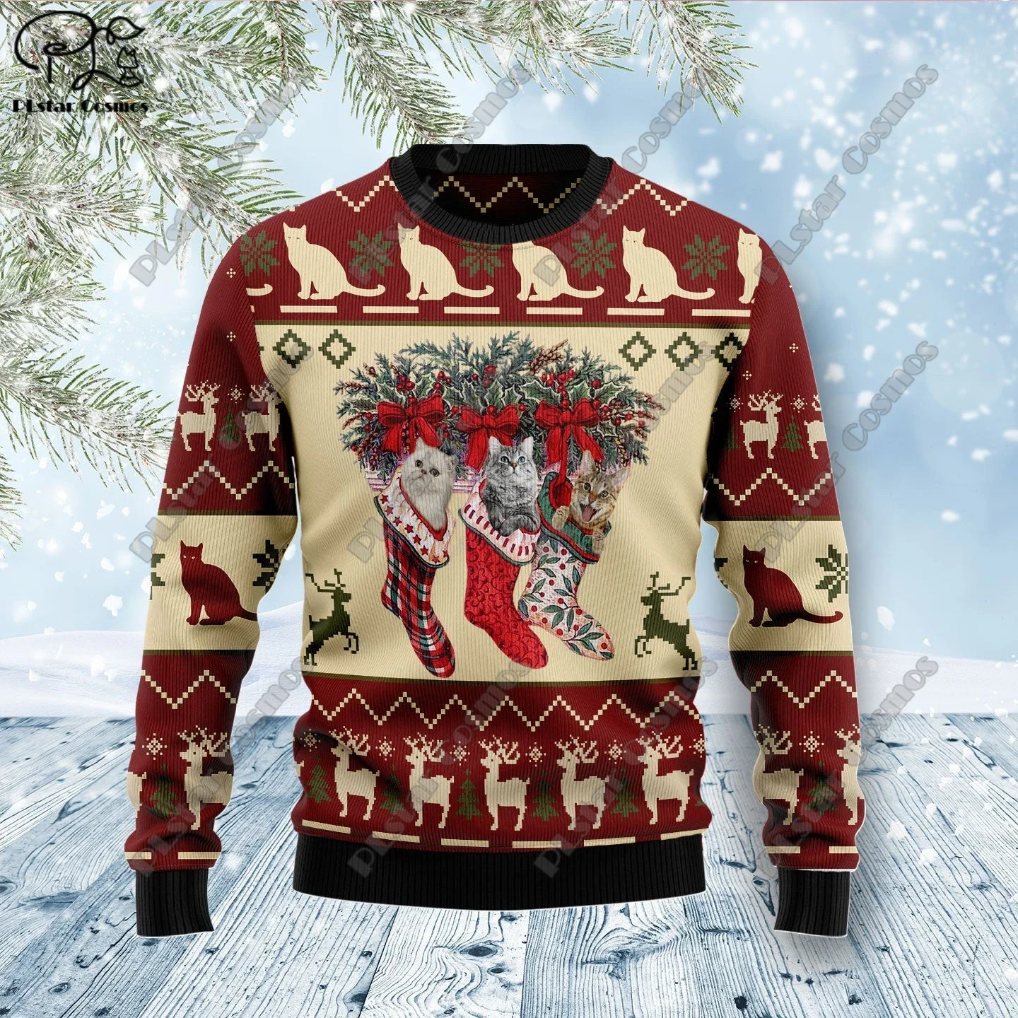 New 3D Printed Animal Custom Series Cute Christmas Pattern Ugly Sweater Street Casual Winter Sweatshirt S-34