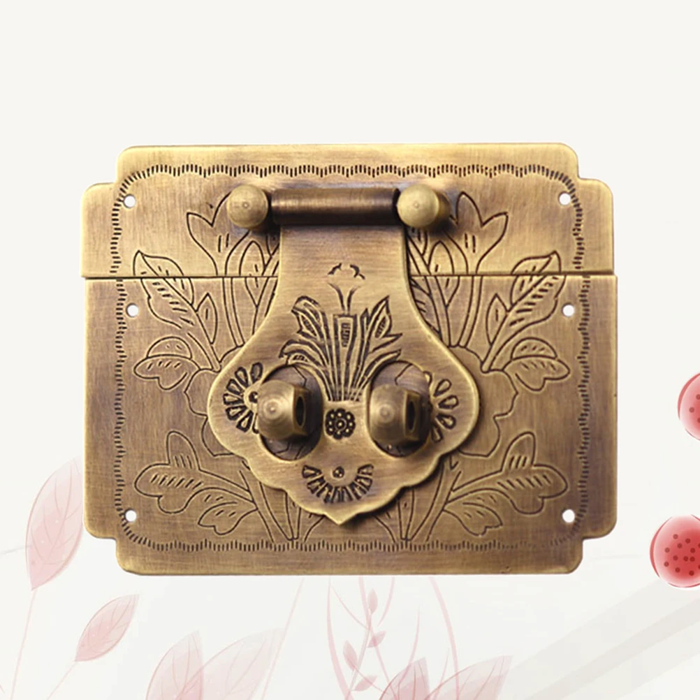 

Retro Lock Plate Brass Vintage Latch For Wooden Jewelry Gift Wine Box Hardware Hasps Durable Decorative Pure Copper