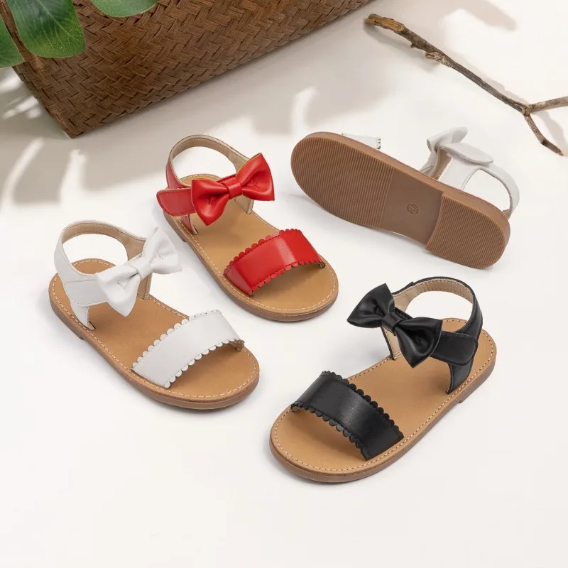 

Summer New Style Girls' Beach Fashion Versatile Open Toed Princess Shoes Butterfly Knot Sandals Girls