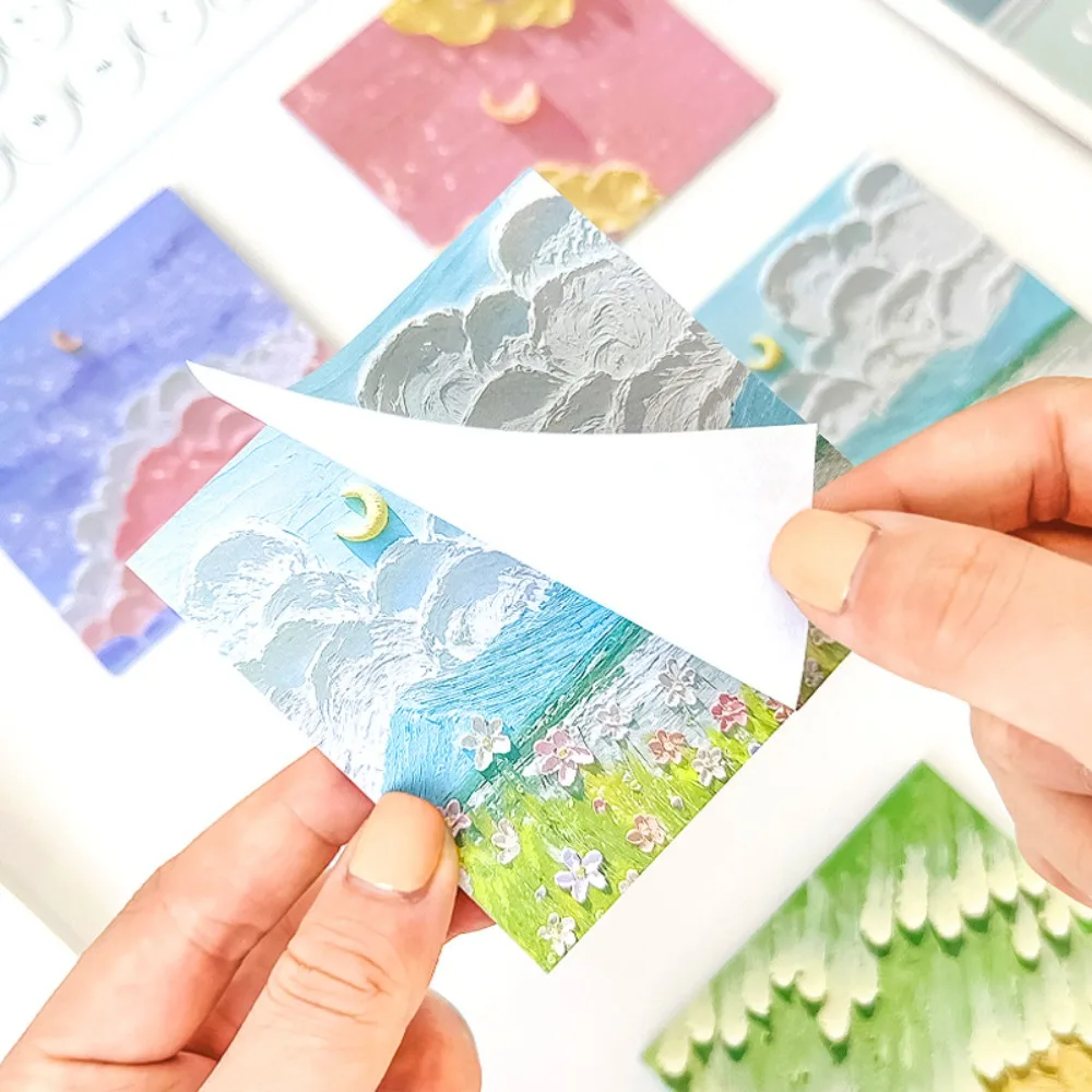 Landscape Flowert Sticky Notes with Scrapes Stickers Sticky Simple High-value Note Pad Paper for Student Office Stationery