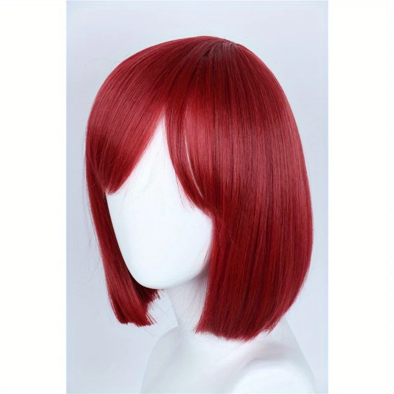 للجنسين مستقيم قصير أحمر تأثيري الباروكات هالوين زي بوب الباروكات للنساء الشعر الاصطناعية كوس حزب أنيمي