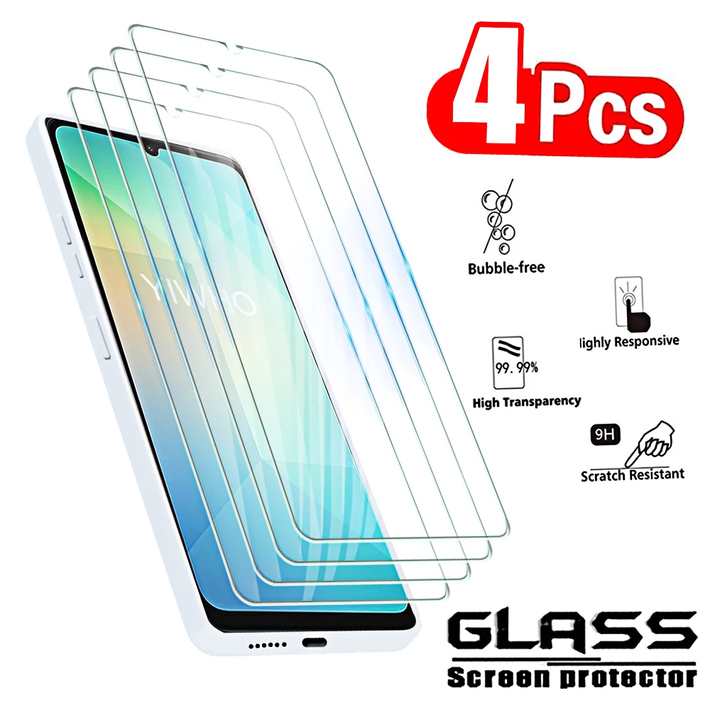 4 Stück gehärtetes Glas für Samsung A06 A16 A55 A35 A25 A15 A05 A54 A34 A24 A14 4g 5g Displayschutzfolien Vollständige Abdeckung Schutzfolie