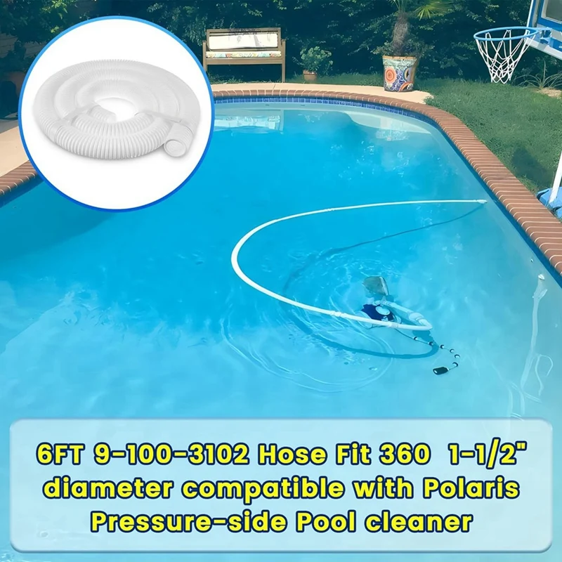 Pool Cleaner Parts 9-100-3102 For Polaris 360,Cuffless Feed Hose For Pressure-Side Pool Cleaner 1-1/2In Diameter