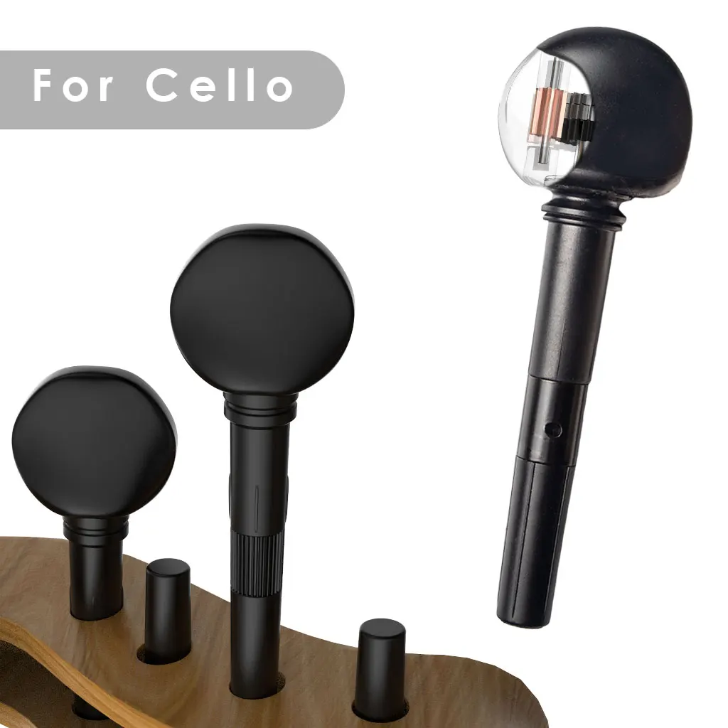 Adavanced 4PCS Acoustic Cello Scrolled Head Cello Geared Pegs Finetune Eays Tuning Pegs 4/4 3/4 Size Cellos Accessories