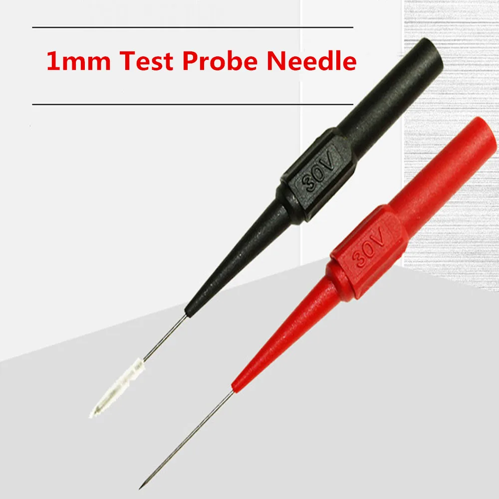 10 buah 1 mm uji jarum Probe Multimeter tusukan kembali Pin Multimeter pena uji osiloskop dengan 4mm soket pisang