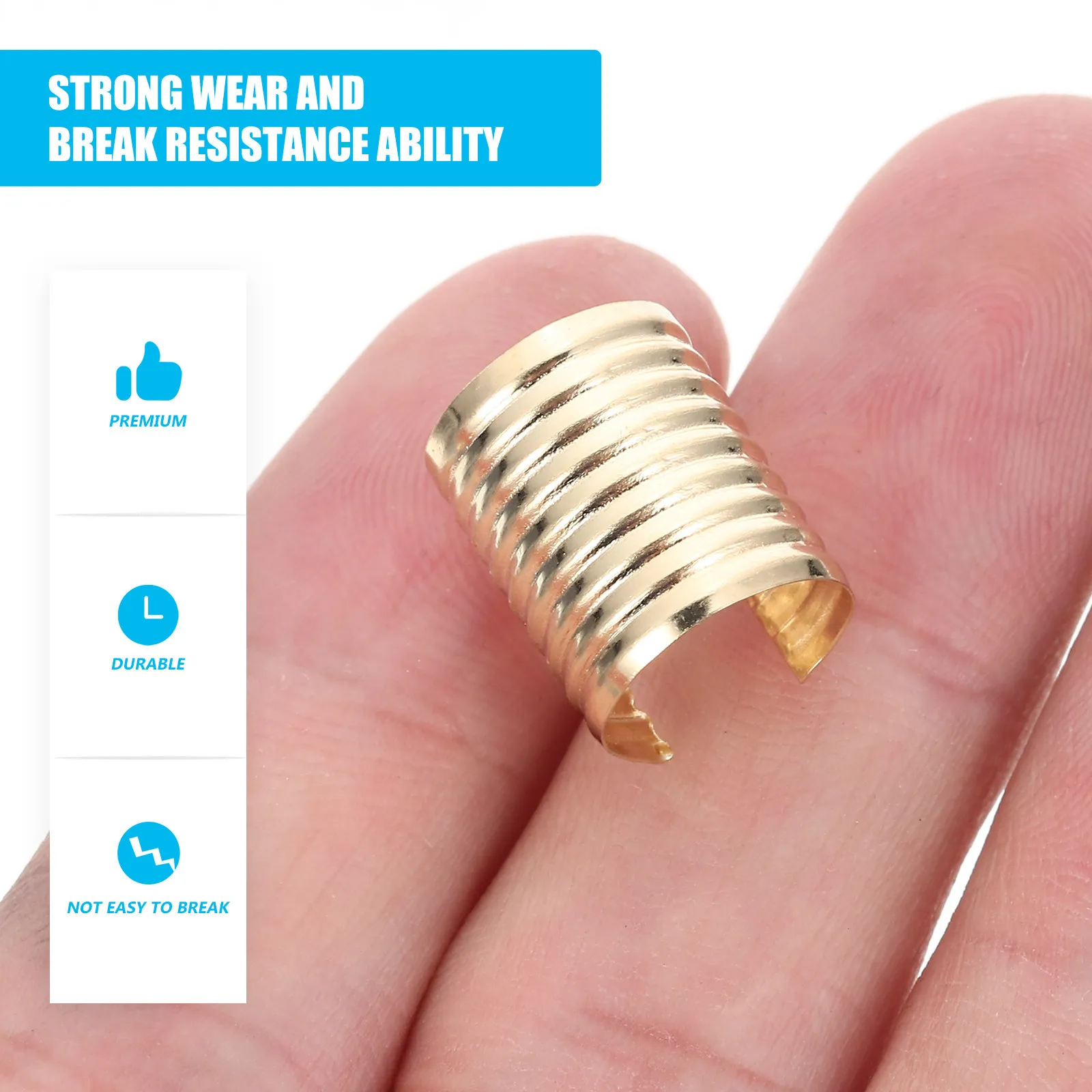 100Pcs String Clip for Jewelry DIY Rope Fastener Cylindrical Opening Crimp Tassel Tail Clamp Smooth Wear Resistant Craft