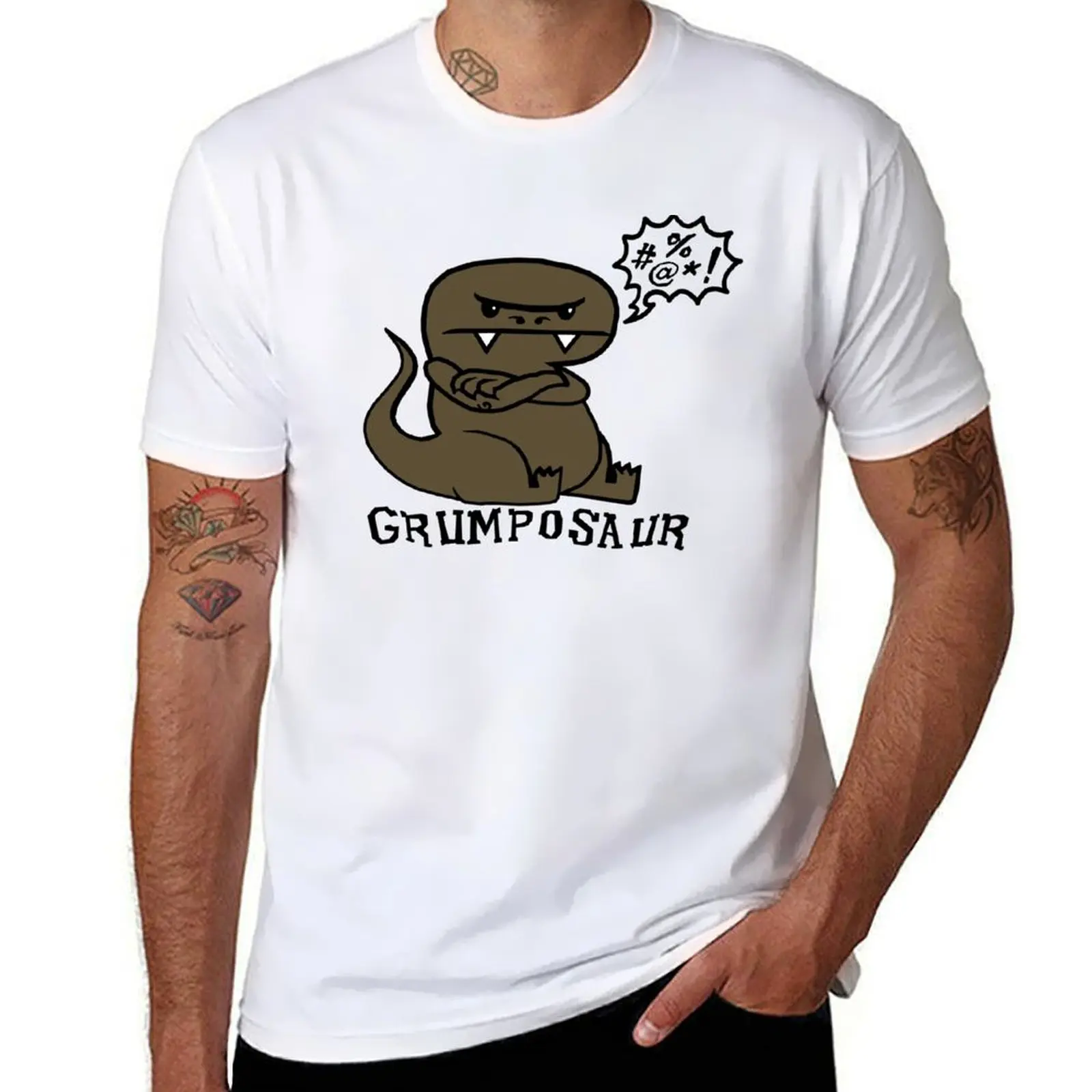 

Grumposaur T-Shirt t shirts with prints t shirt men 100% cotton luxury brand T-Shirt