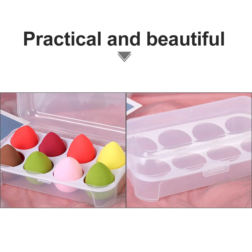 2Pcs Chic Powder Puff Storage Box Makeup Sponge Drying Organizer Clean Sponge Box Supplies Storage Case