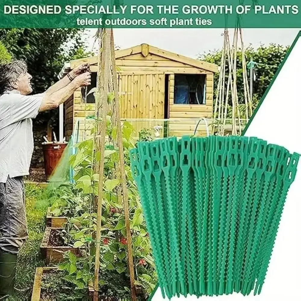 100Pcs 13/17/23cm Plant Cable Ties Reusable Adjustable Plant Stem Clip Nylon Garden Self-locking Cables Ties