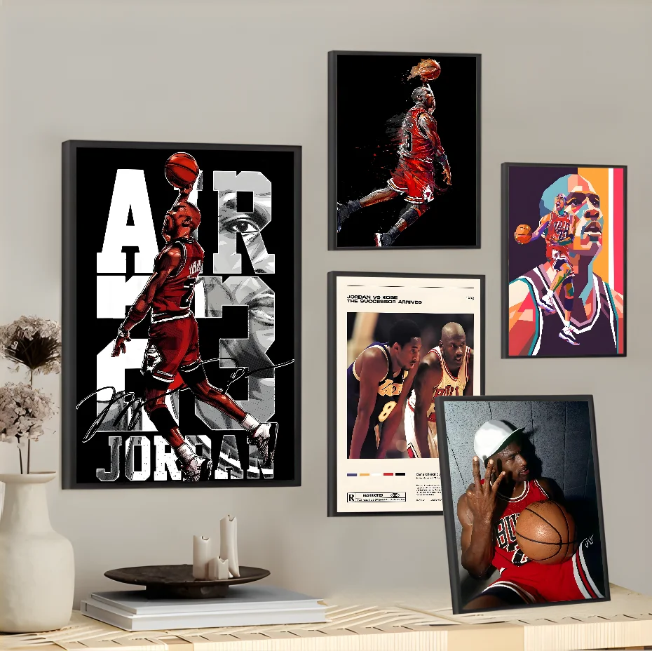 Basketball Star M-M-ichaell-J-Jordan-S Poster Home Living Room Wall Room Bed Bedroom Home Decoration