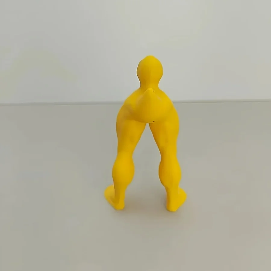 1PC S Size Muscle Leg Yellow Duck Ornament Funny Standing Duck Creative Home Car Interior Decoration Perfect Gift