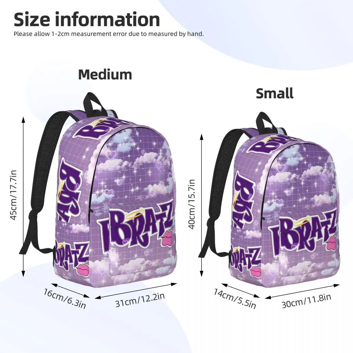 Bratz Asthetic Y2kchildhood Backpack for Kindergarten Primary School Student Bookbag Boy Girl Kids Canvas Daypack Travel