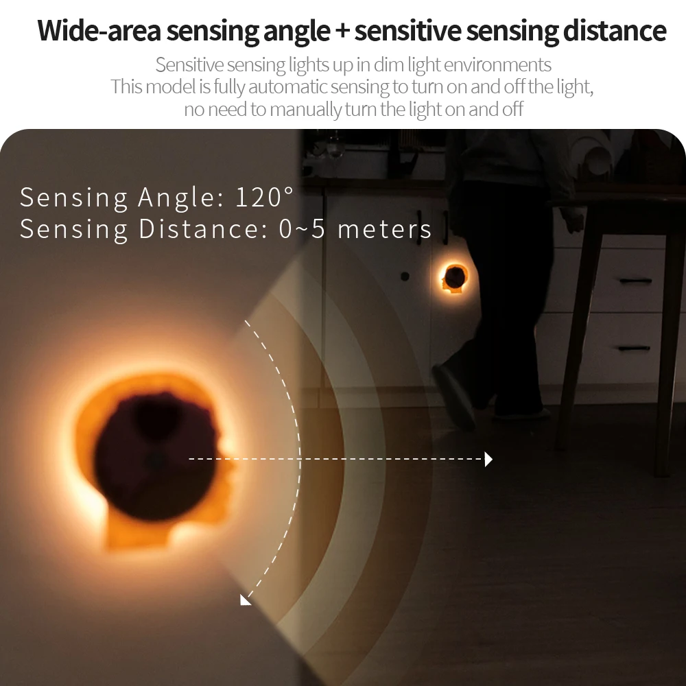 Smart Linkage Motion Sensor Night Light Wireless Magnetic Wall Lamp Funny Couple Sensor Night Light Rechargeable Couples Gifts