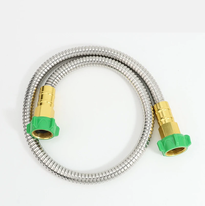 Female-To-Female Fittings Hose Uv Resistant Faucet Extension Hose Stainless Steel Garden Hose Lightweight For Outdoor Car Rv