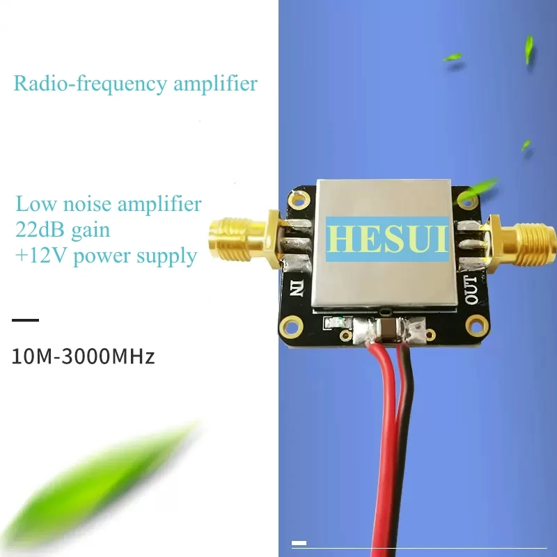 

Rf amplifier Low noise LNA broadband 10M-3000MHz gain 22dB flatness is good