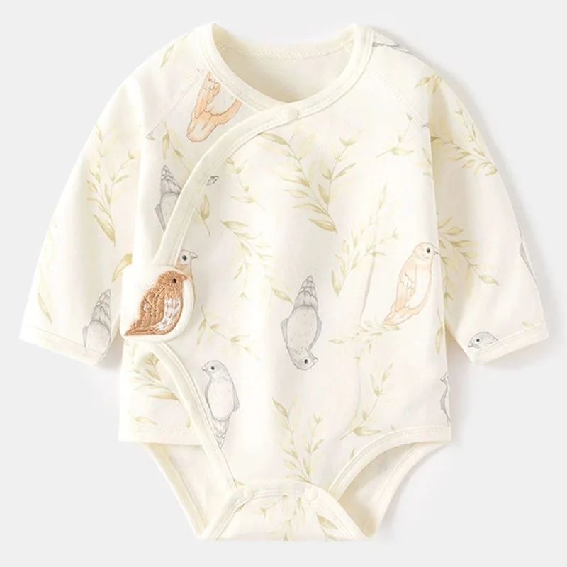 2025 Spring Fall Jumpsuits Baby Girl Boy Clothes Cartoon Cute Print Long Sleeve Cotton Bodysuits & One-Pieces Newborn Items B256