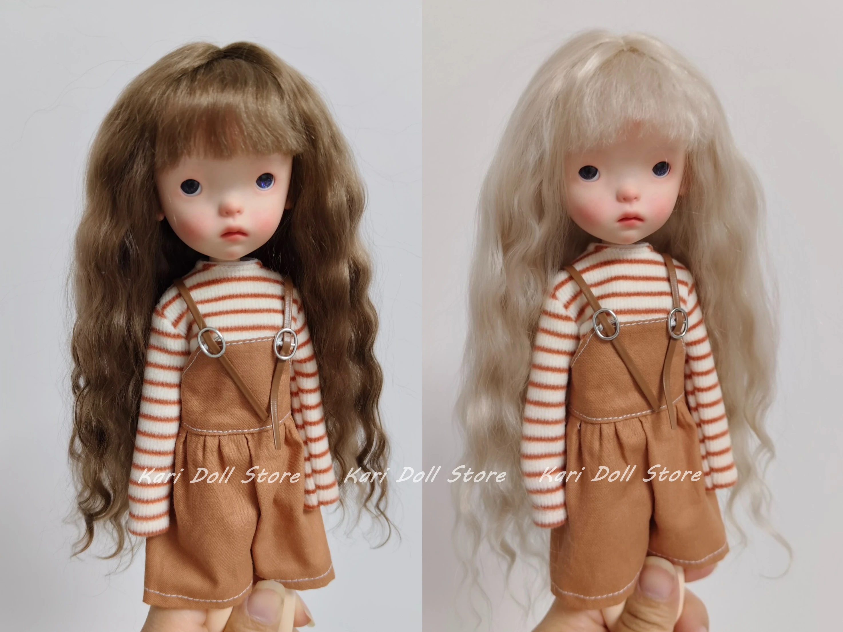 Kari Doll Natural mohair wigs for Landazz Landoudou Doll 16cm head circumference