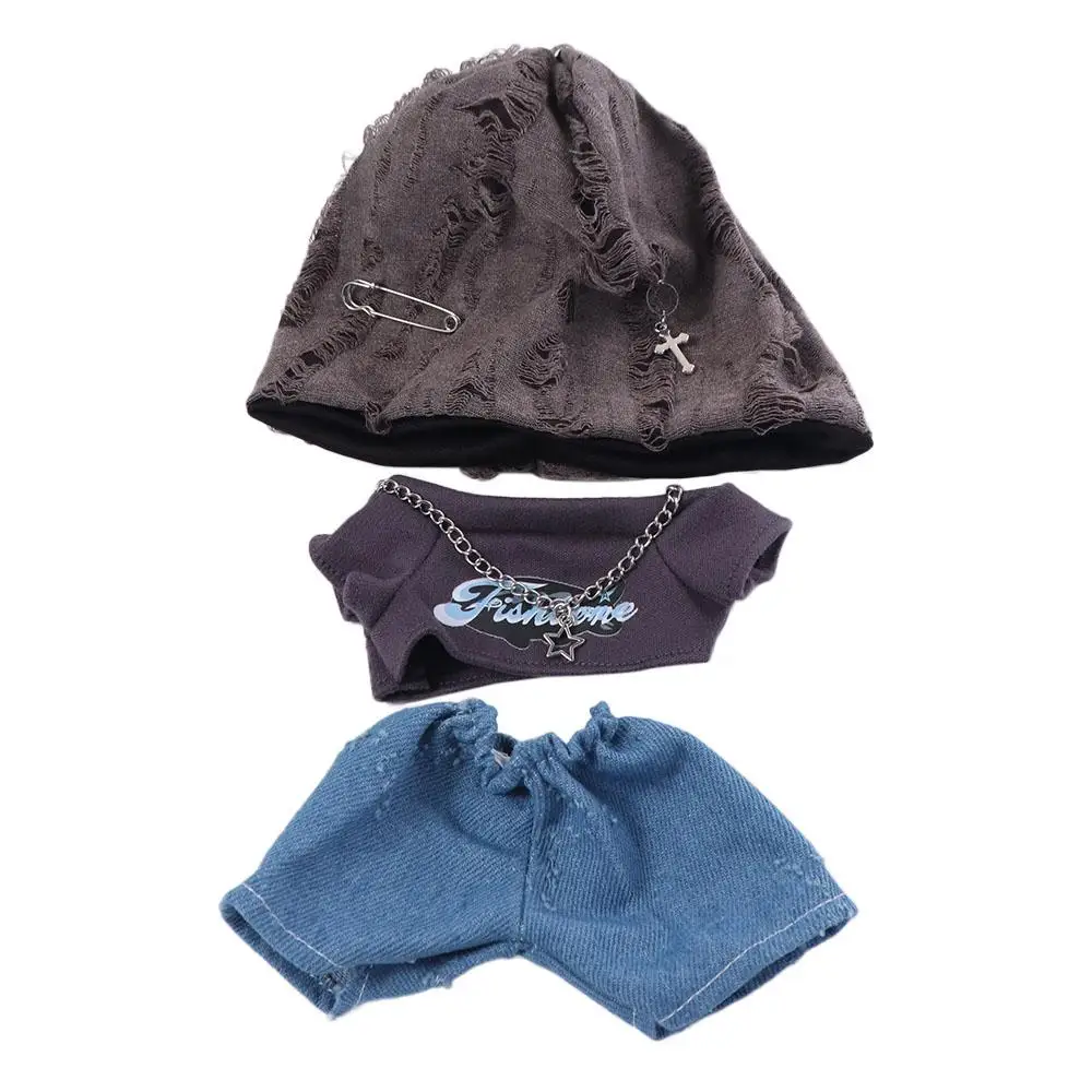 

1 set Cross-Dressing Hat 20cm Cotton Clothes T-shirt Necklace Cotton 's Clothes Pants Fashion Clothes 20cm Cotton