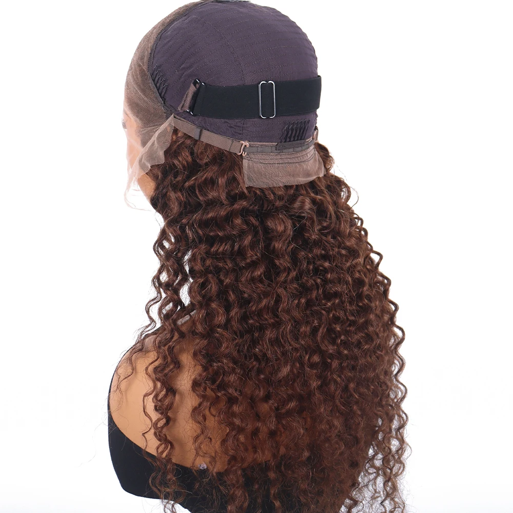 220% 13x4 Chocolate Brown HD Lace Front Wig 13x6 Deep Water Wave Lace Frontal Wig PrePlucked Colored Brown Kinky Curly Wet And Wavy Human Hair Wigs For Black Women