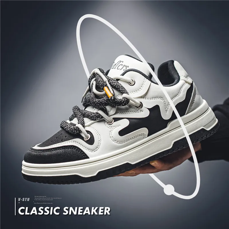 รองเท้าบอร์ดกีฬาลำลองสำหรับนักเรียนระดับไฮเอนด์แนวโน้มแฟชั่นแบรนด์เนมรองเท้าบุรุษ2024ฤดูใบไม้ร่วง