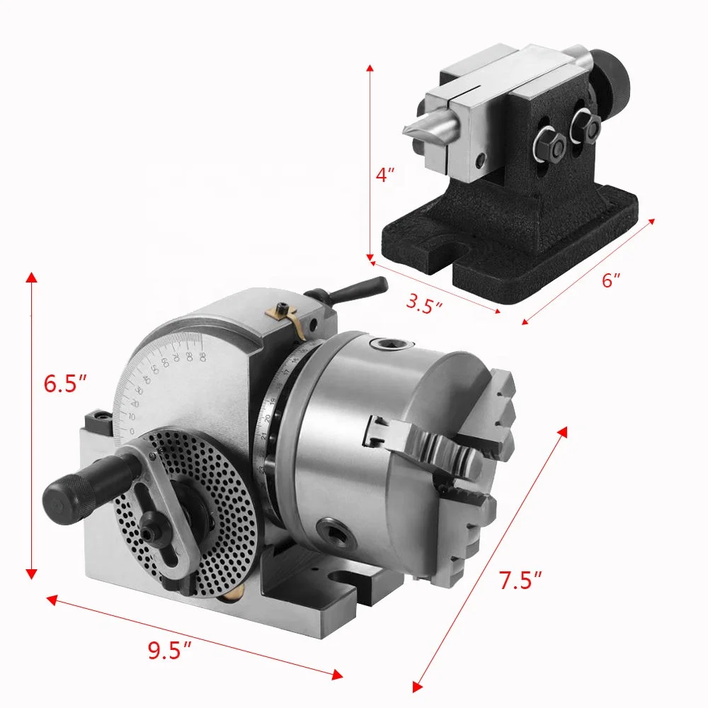 BS0 Dividing Head Semi-Universal Milling Machine 3-Jaw Chuck Tailstock Dividing Plate Dividing Head