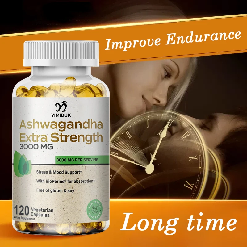 

Ashwagandha Capsules 3000mg Supplement Help Stress, Focus, Brain, Energy Support Sleep Health