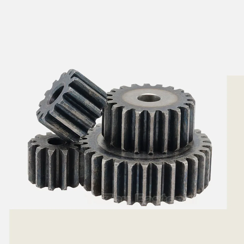 Spur Gear 4M 10T~21T Flat Gear Cylindrical Gear Outer External Gears Metal Transmission Gear No Step 45# S45C 1045 C45 Steel