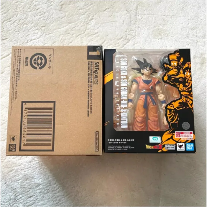 ¡En stock! 100% Original Bandai SDCC China Joy S.H.Figuarts Dragon Ball Z Son Goku Padre e Hijo Figuras de Acción Anime Modelos Juguetes