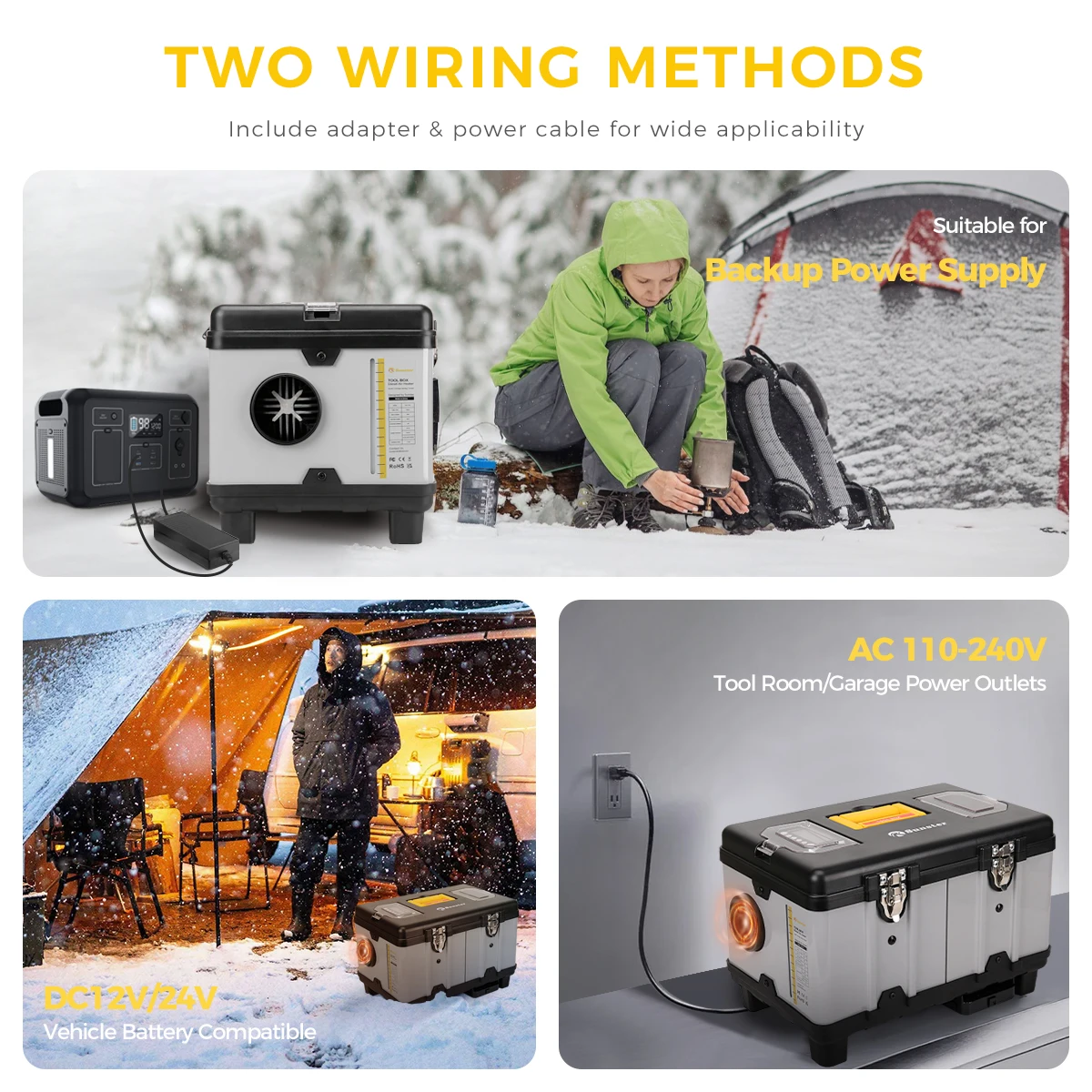 سخان هواء ديزل Sunster TB10pro 8KW 12 فولت/24 فولت/110-240 فولت مع لوحة تكييف ووضع تهوية وتوقيت 24 ساعة لتخييم RV